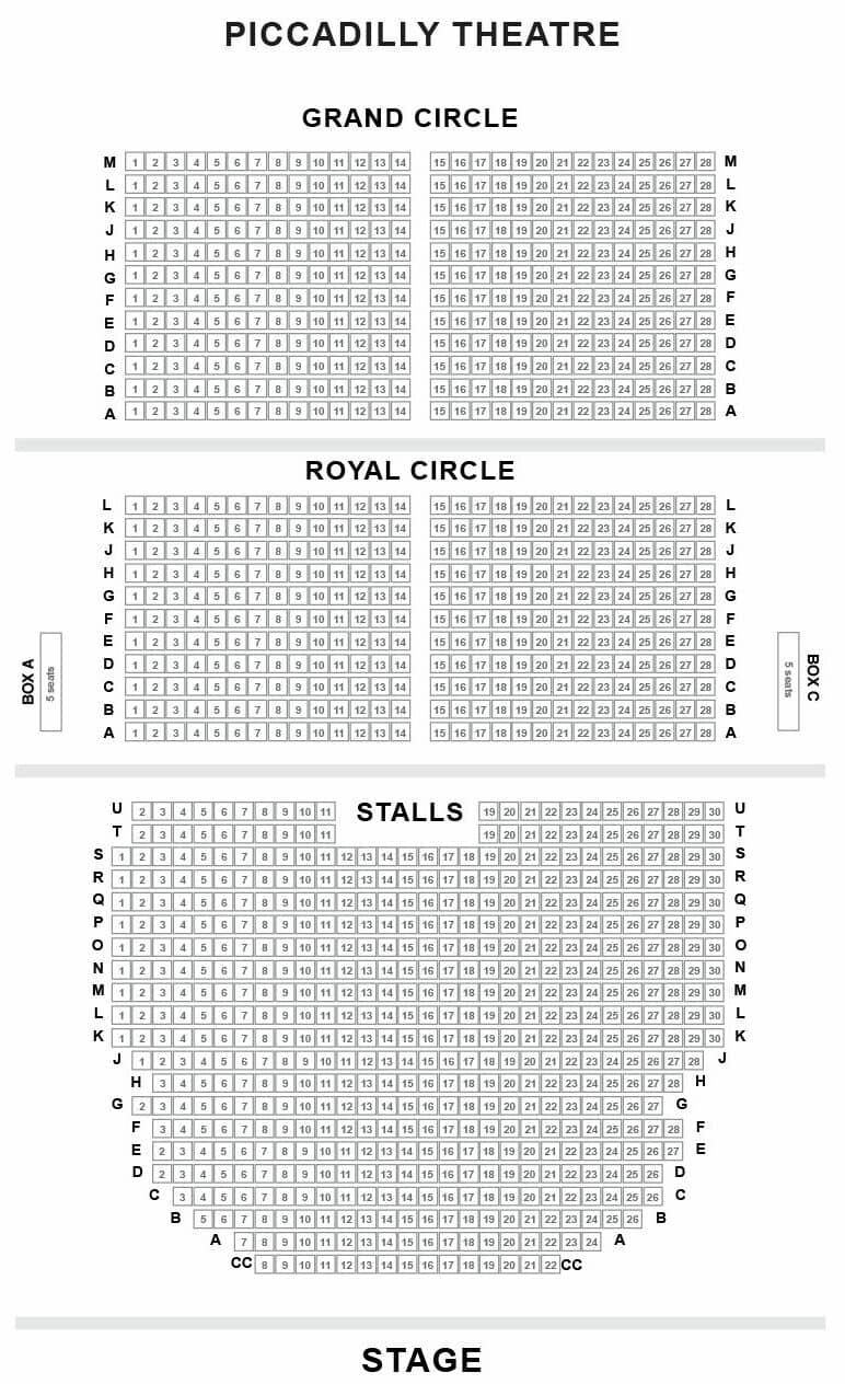 Piccadilly Theatre London Seating Plan