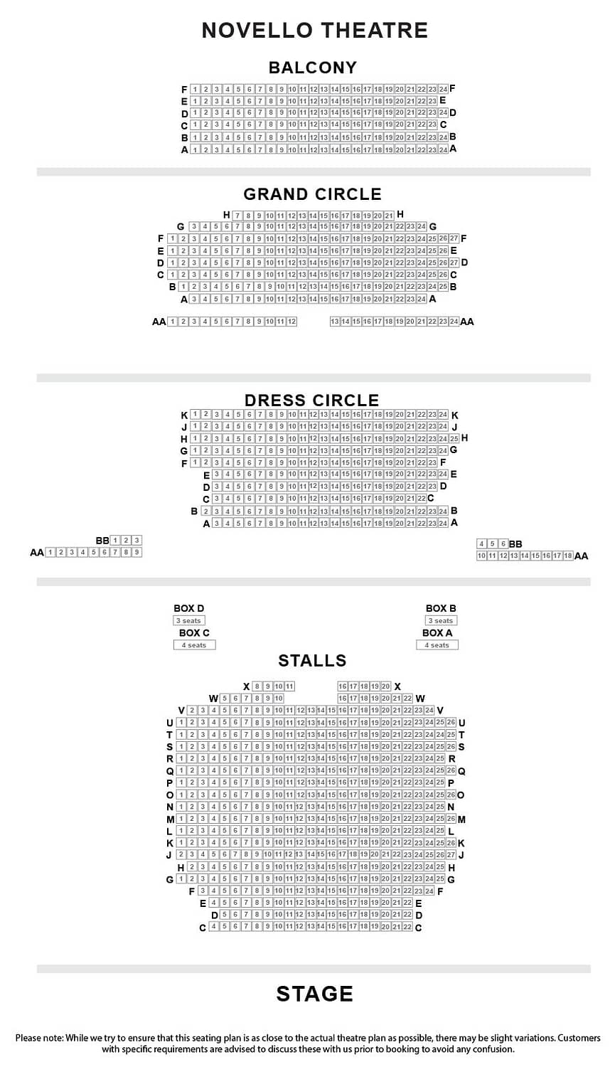 Novello Theatre London Seating Plan